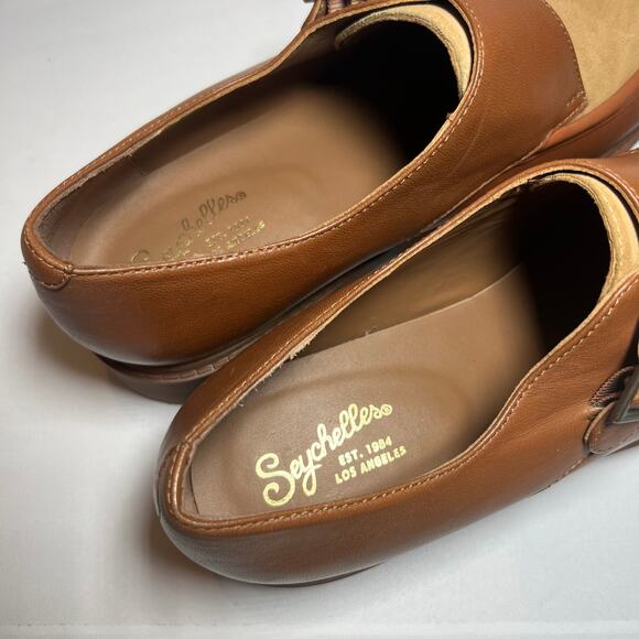 Seychelles Tan and Brown Buckle Loafers - Picture 7 of 12
